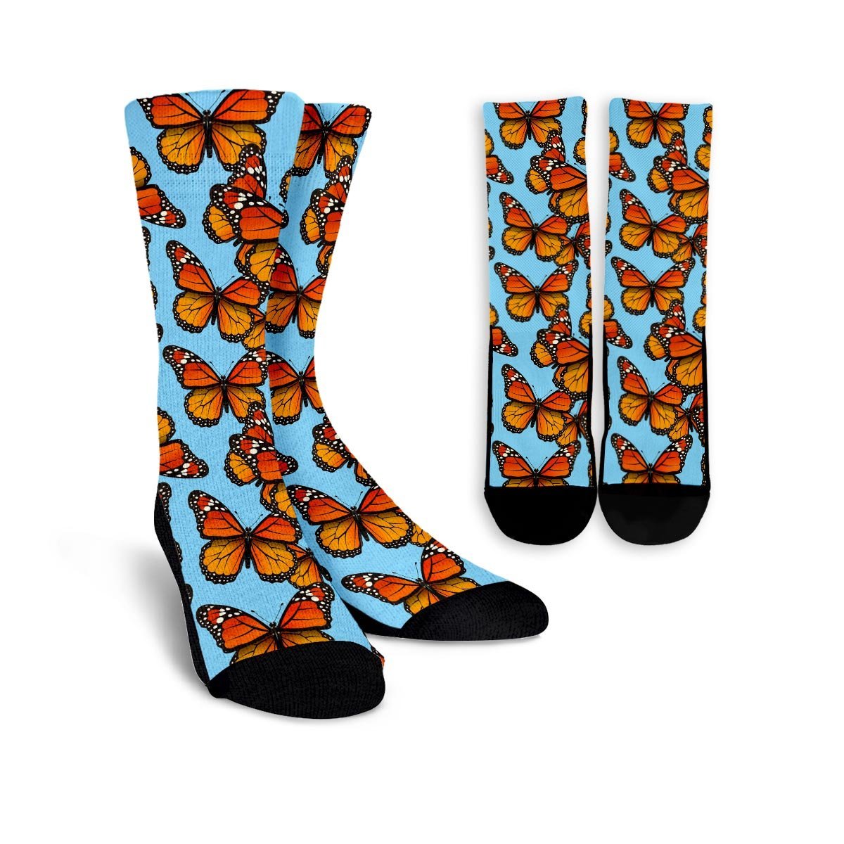 Monarch Butterfly Print Unisex Socks-grizzshop