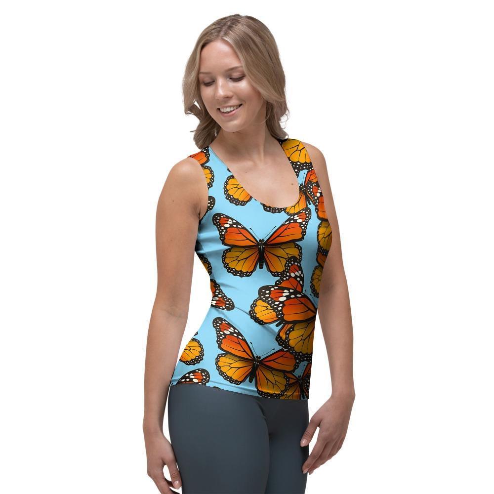 Monarch Butterfly Print Women's Tank Top-grizzshop