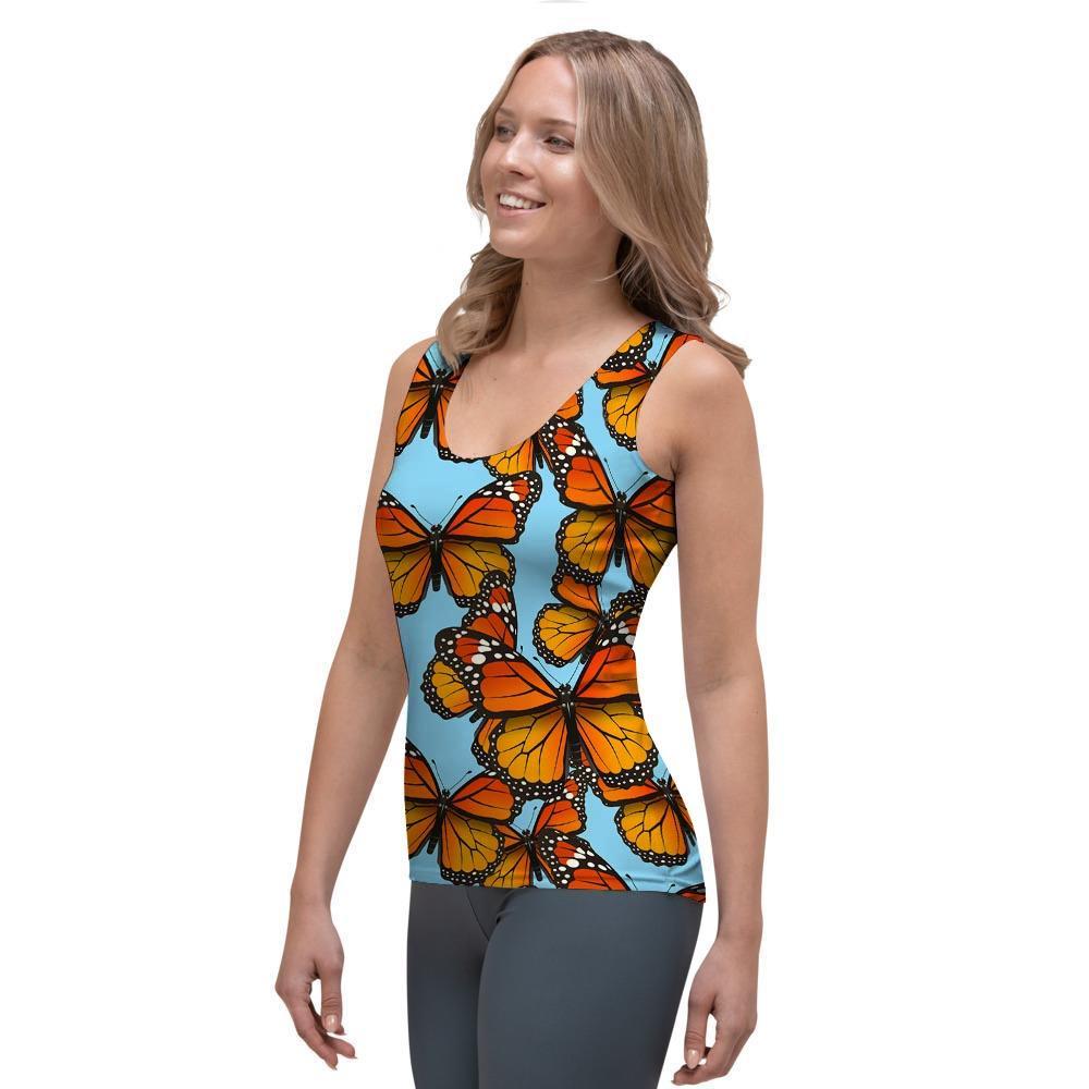 Monarch Butterfly Print Women's Tank Top-grizzshop