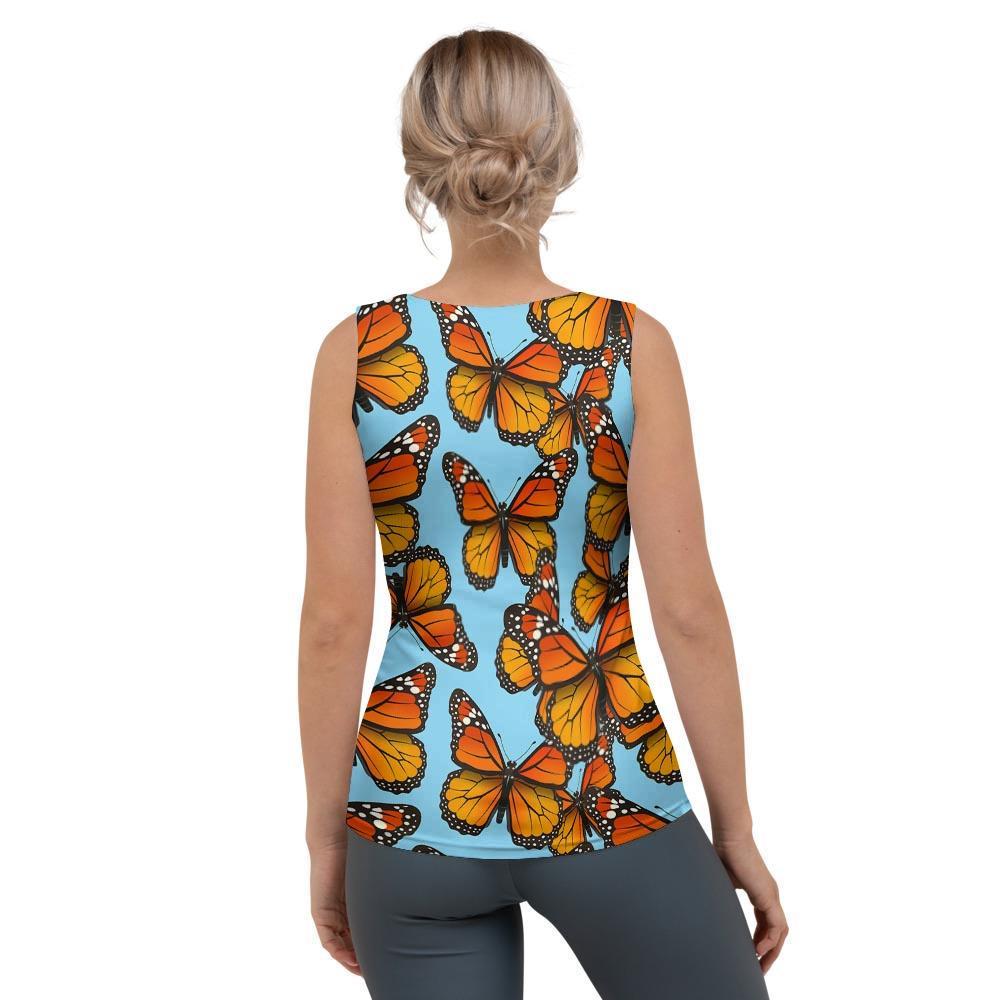 Monarch Butterfly Print Women's Tank Top-grizzshop