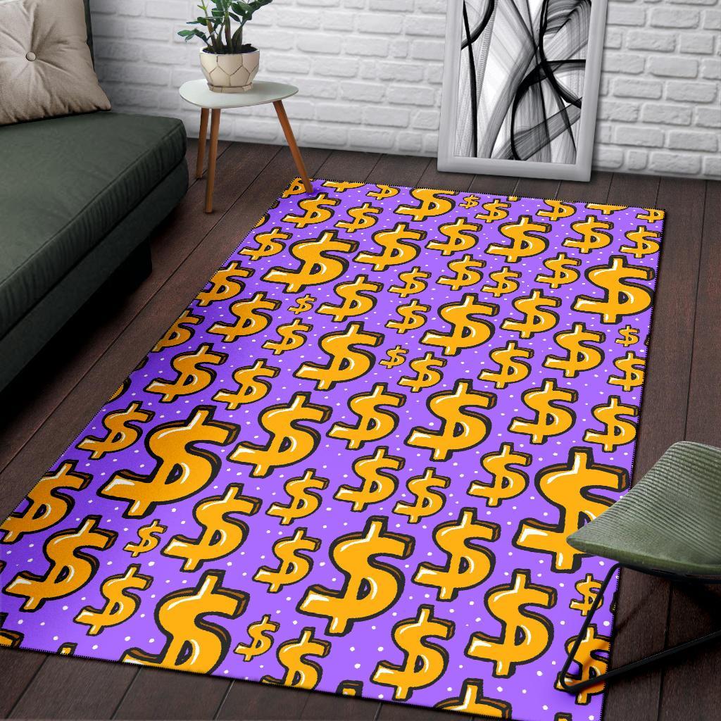 Money Dollar Pattern Print Floor Mat-grizzshop