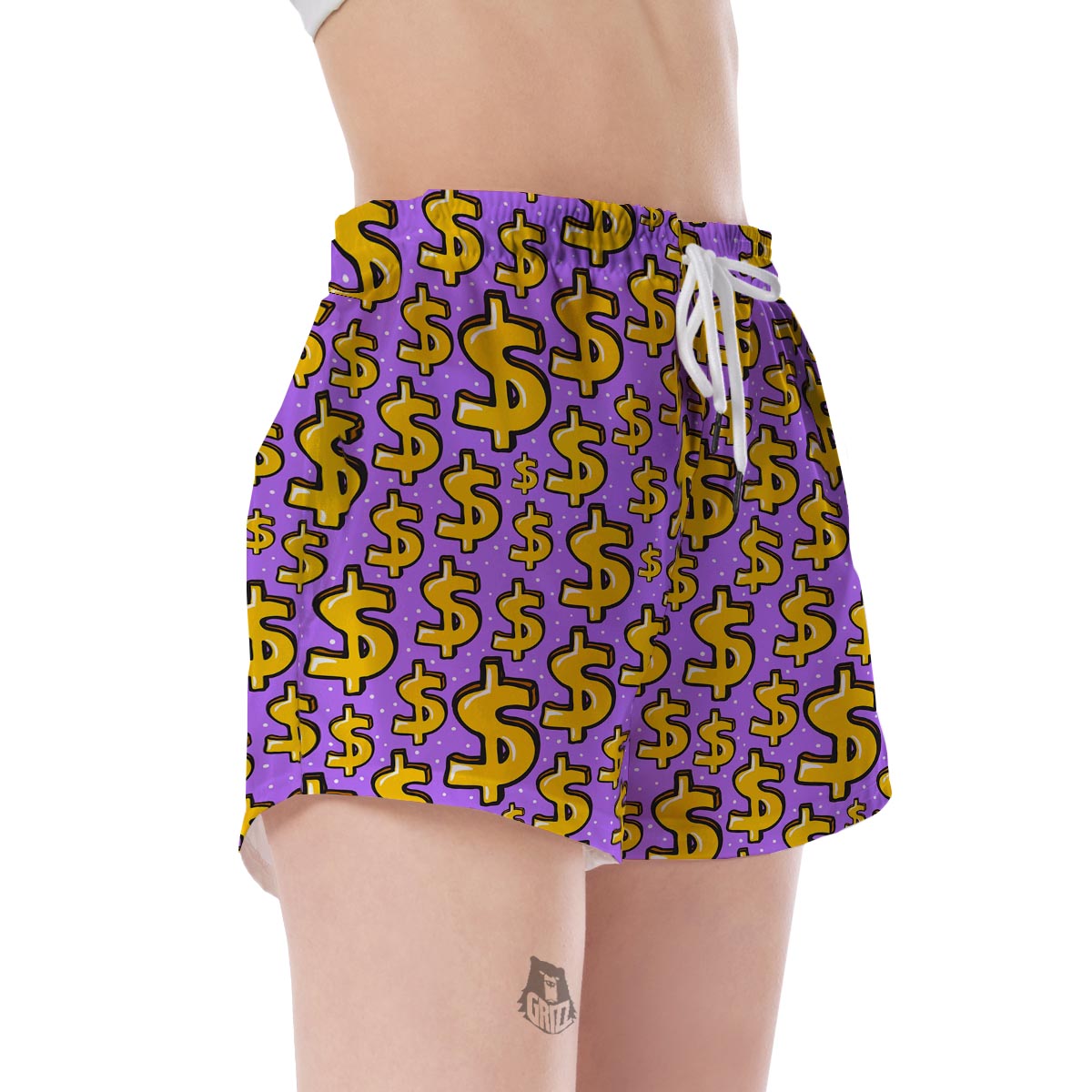 Money Dollar Pattern Print Women's Shorts-grizzshop