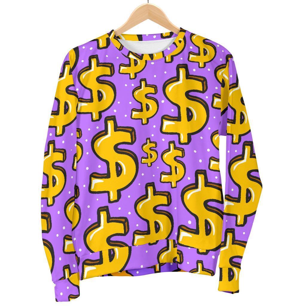 Money Dollar Pattern Print Women's Sweatshirt-grizzshop