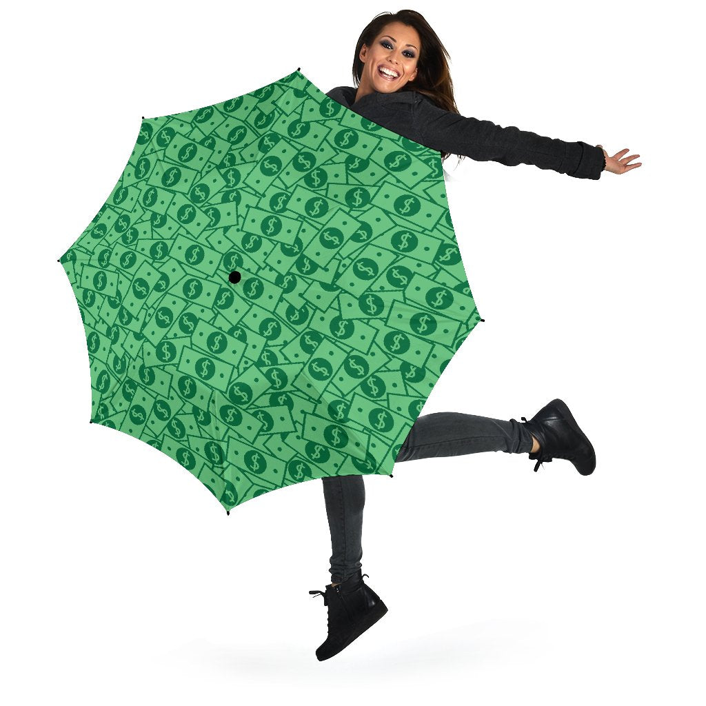 Money Dollar Print Pattern Automatic Foldable Umbrella-grizzshop