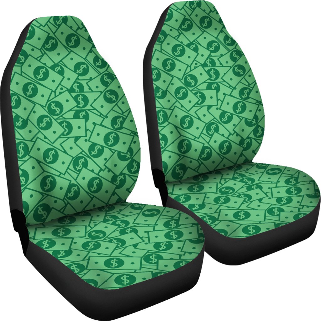 Money Dollar Print Pattern Universal Fit Car Seat Covers-grizzshop