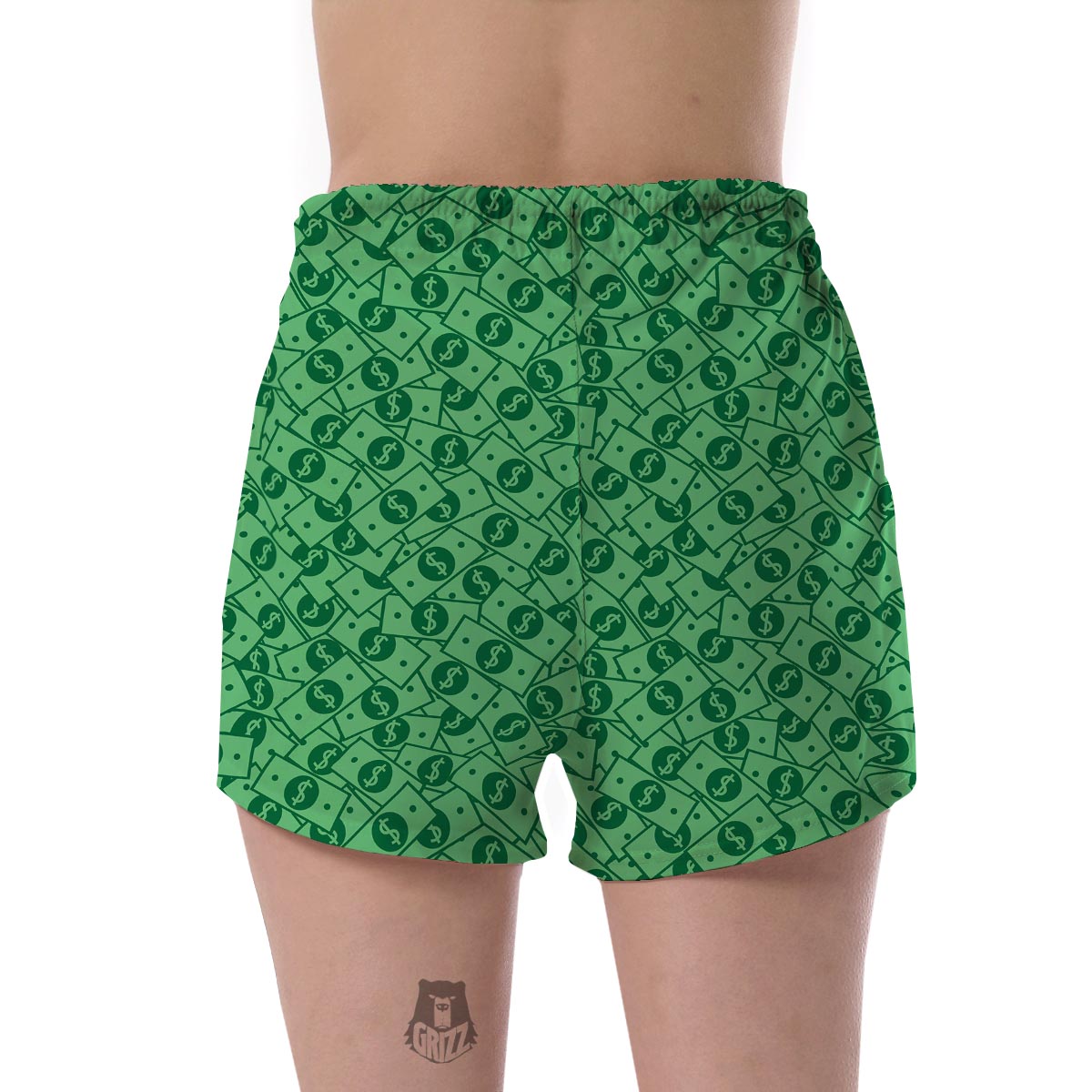 Money Dollar Print Pattern Women's Shorts-grizzshop