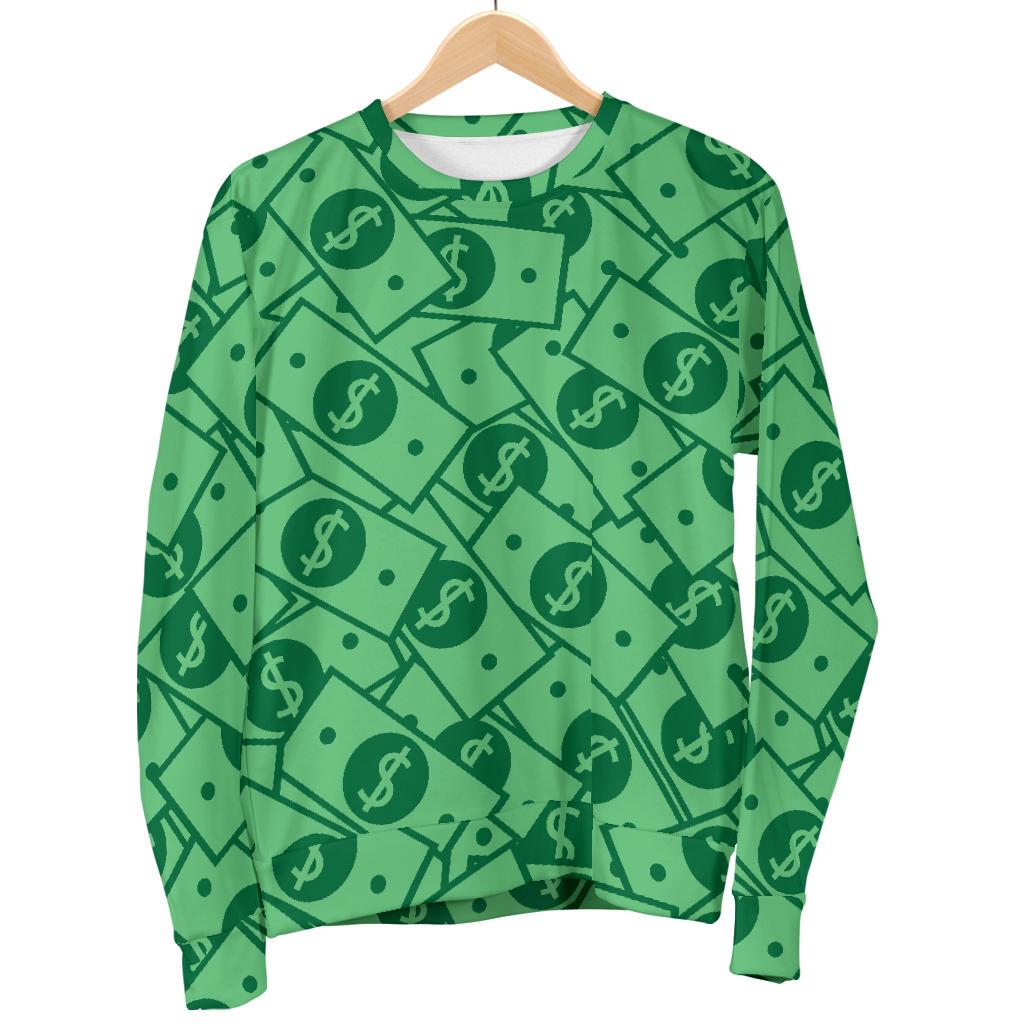 Money Dollar Print Pattern Women's Sweatshirt-grizzshop