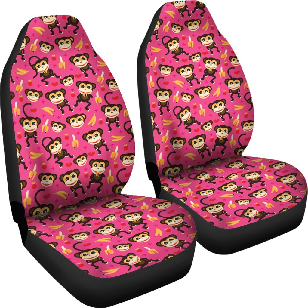 Monkey Banana Pattern Print Universal Fit Car Seat Cover-grizzshop