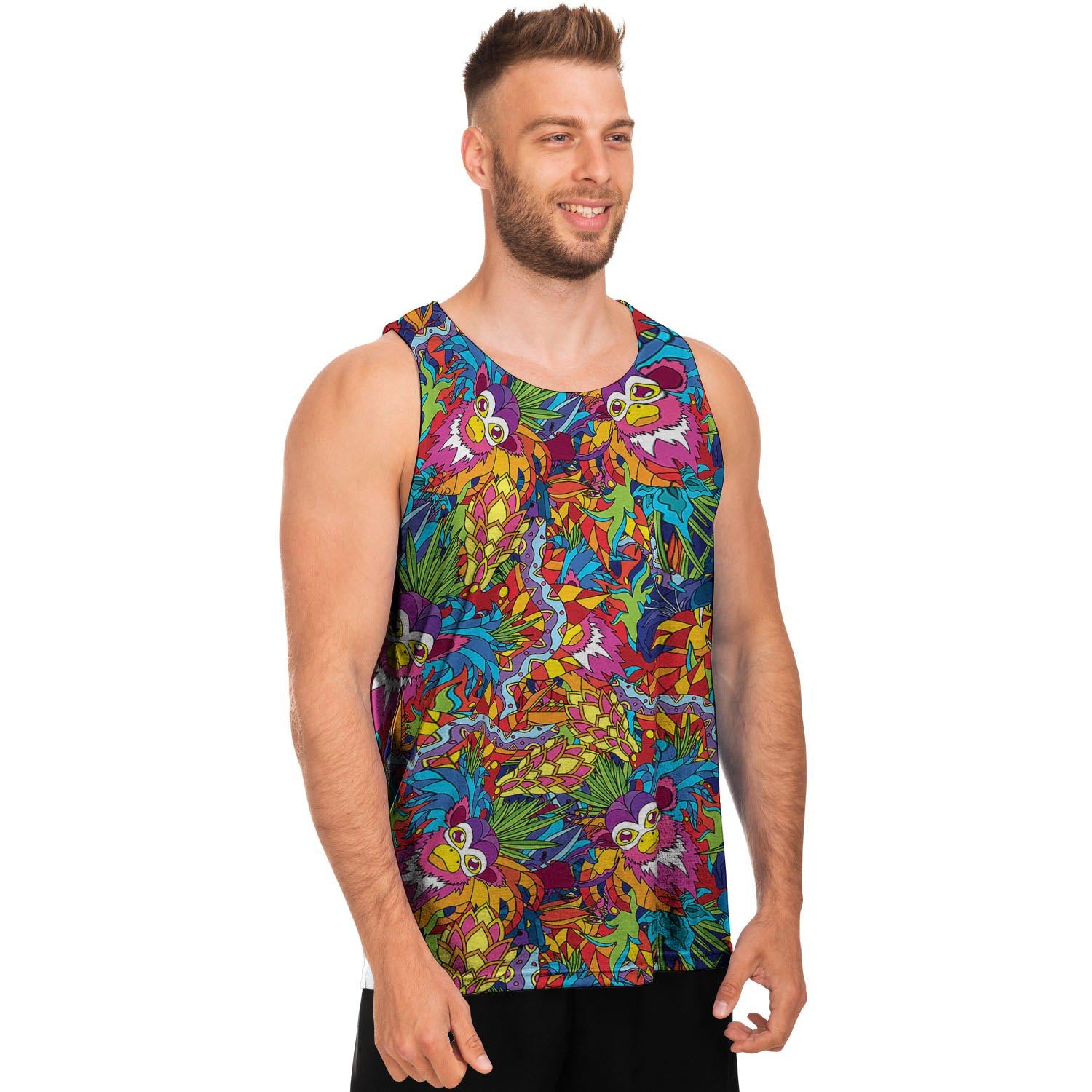 Monkey Trippy Psychedelic Men's Tank Tops-grizzshop