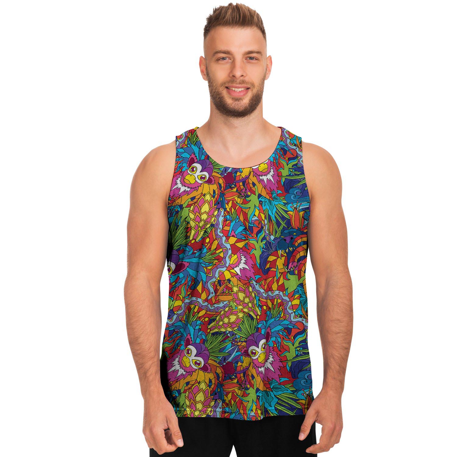 Monkey Trippy Psychedelic Men's Tank Tops-grizzshop
