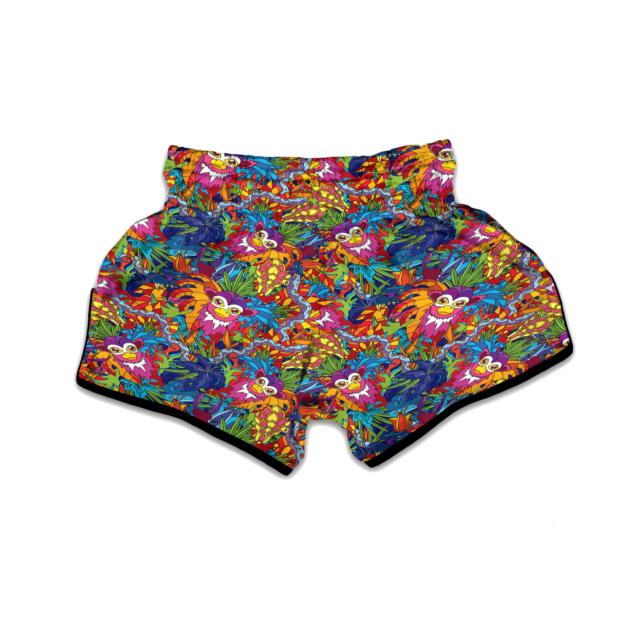 Monkey Trippy Psychedelic Muay Thai Boxing Shorts-grizzshop