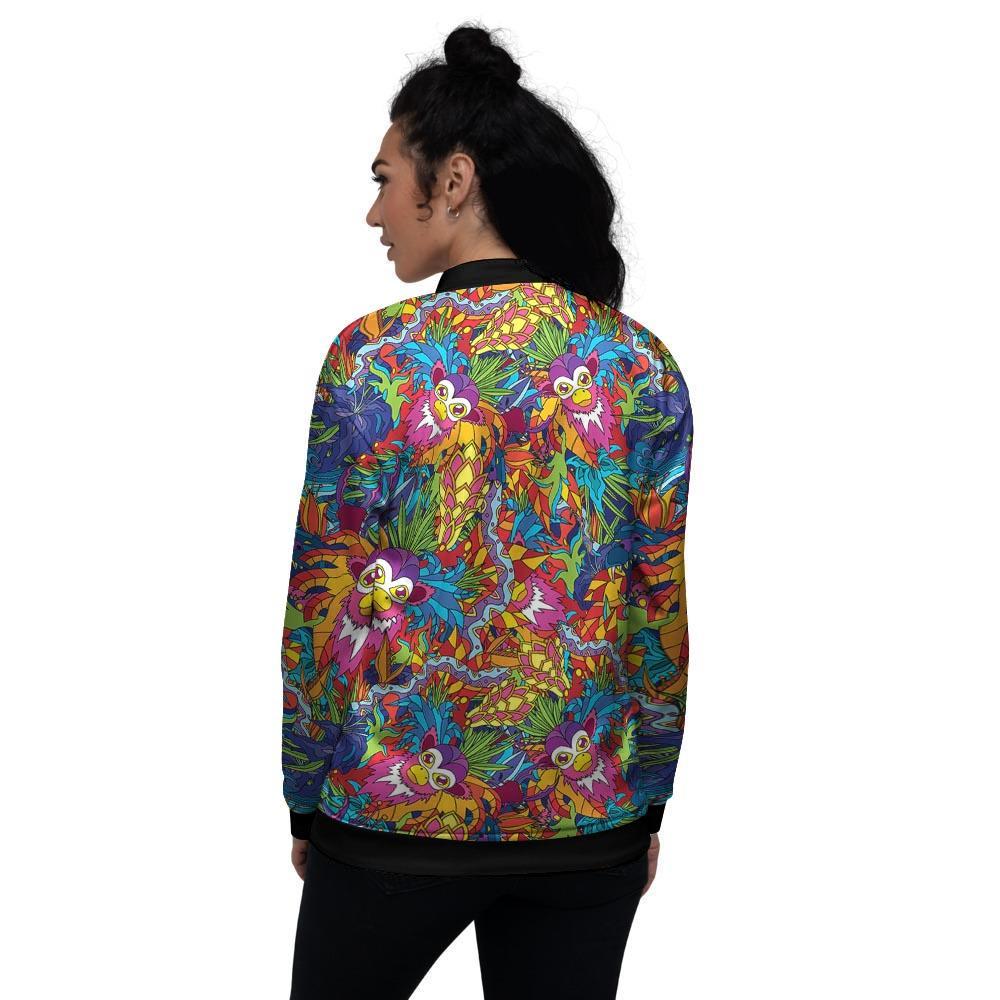Monkey Trippy Psychedelic Women's Bomber Jacket-grizzshop
