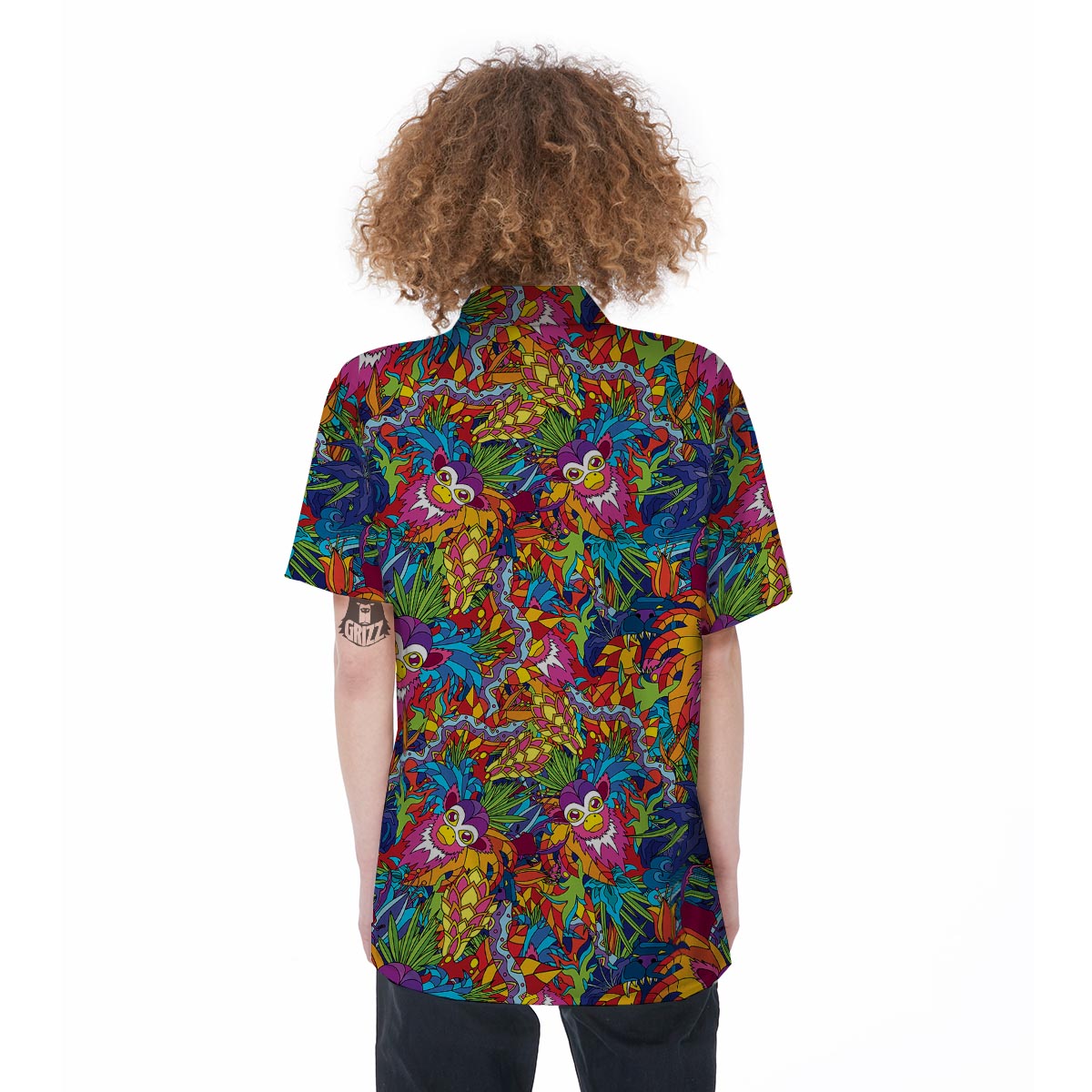 Monkey Trippy Psychedelic Women's Short Sleeve Shirts-grizzshop