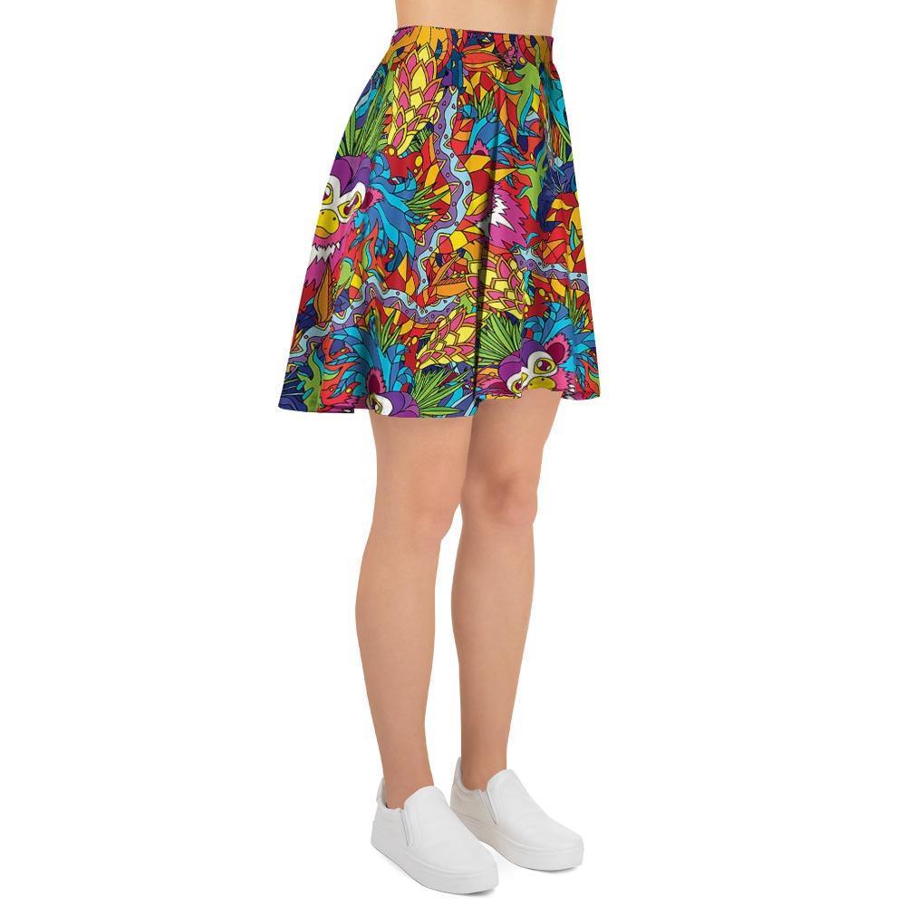 Monkey Trippy Psychedelic Women's Skirt-grizzshop