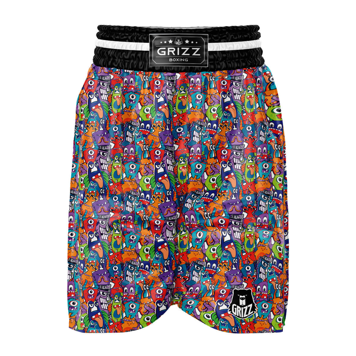 Monster Cute Print Pattern Boxing Shorts-grizzshop