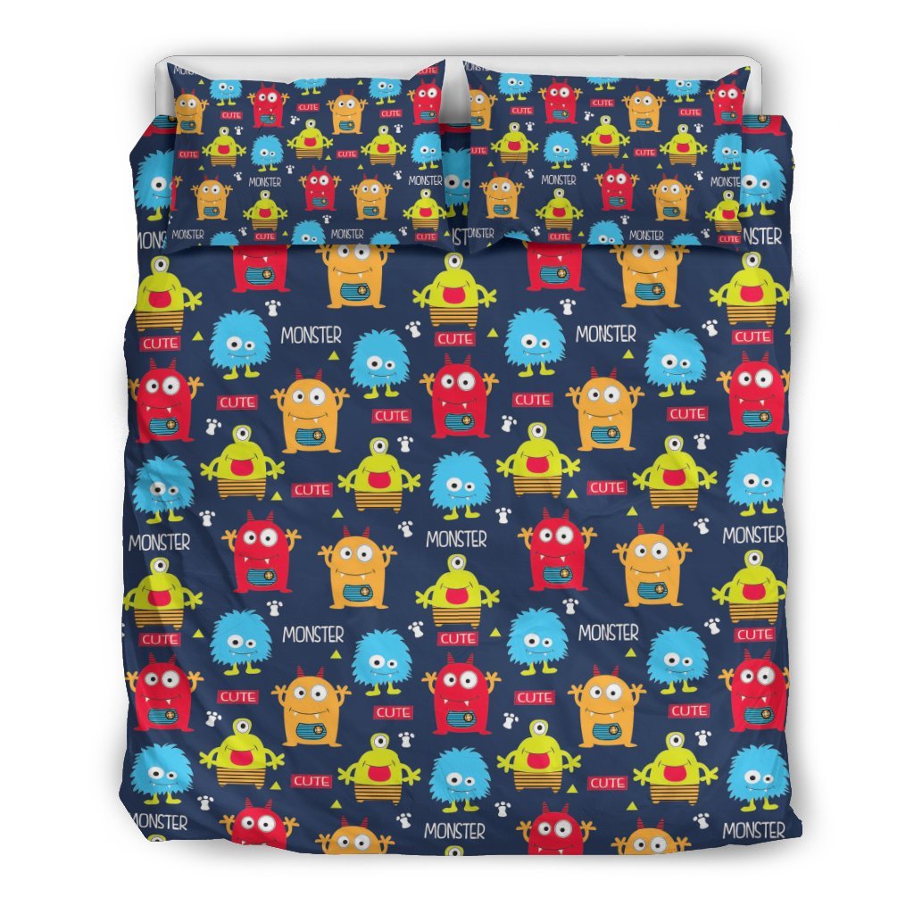 Monster Fluffy Pattern Print Duvet Cover Bedding Set-grizzshop
