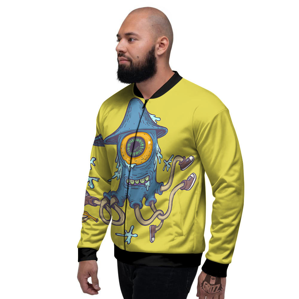 Monster Graffiti Characters Print Men's Bomber Jacket-grizzshop