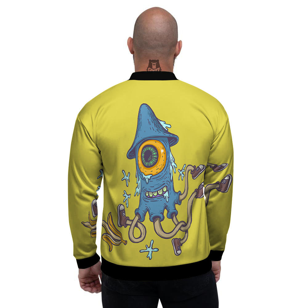 Monster Graffiti Characters Print Men's Bomber Jacket-grizzshop
