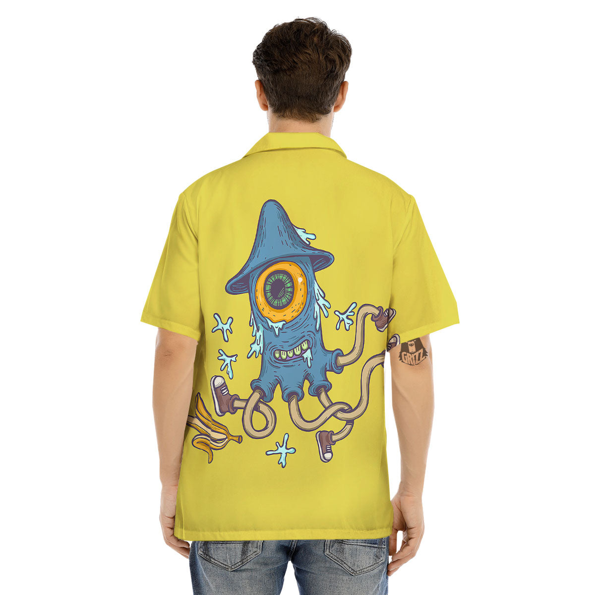 Monster Graffiti Characters Print Men's Hawaiian Shirt-grizzshop