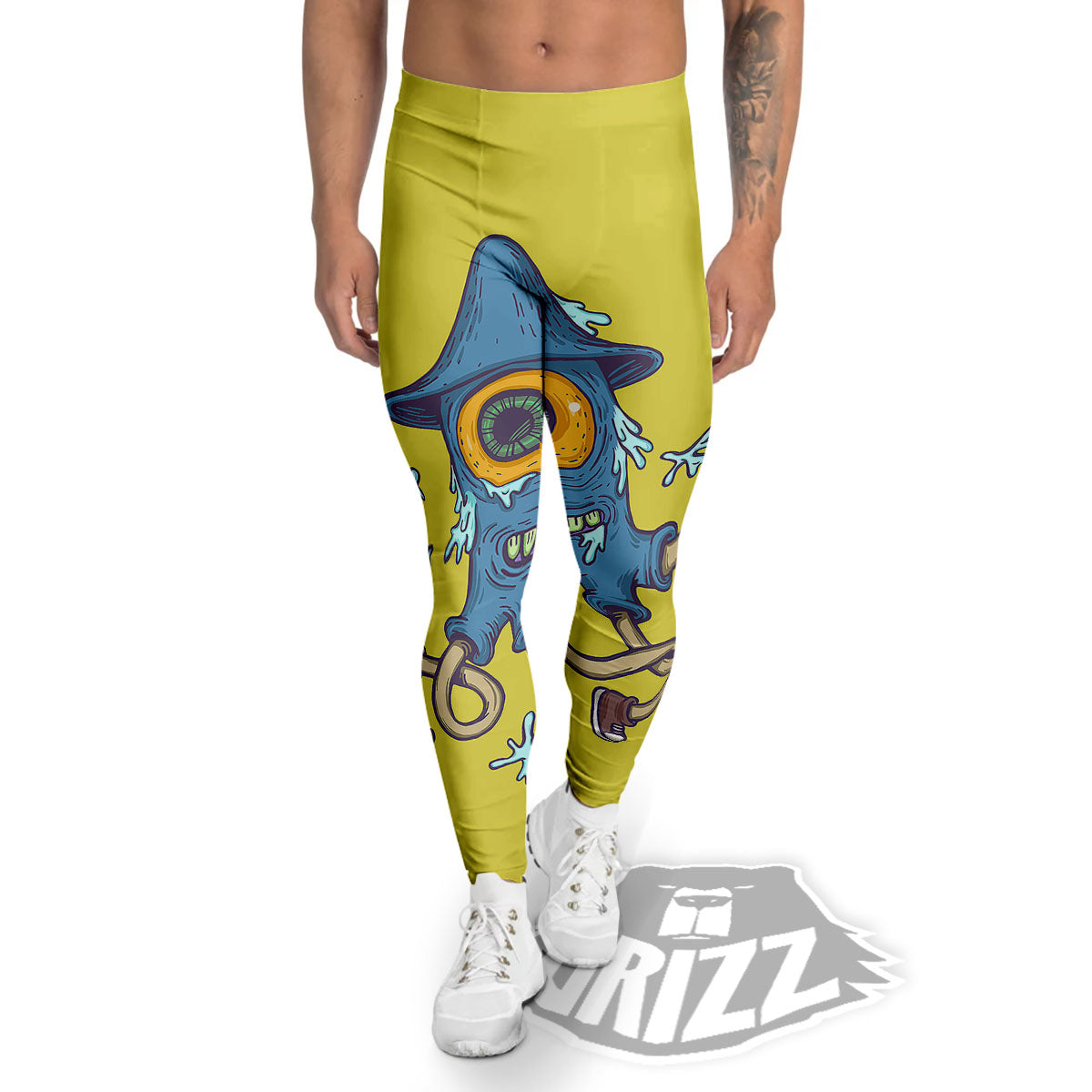 Monster Graffiti Characters Print Men's Leggings-grizzshop