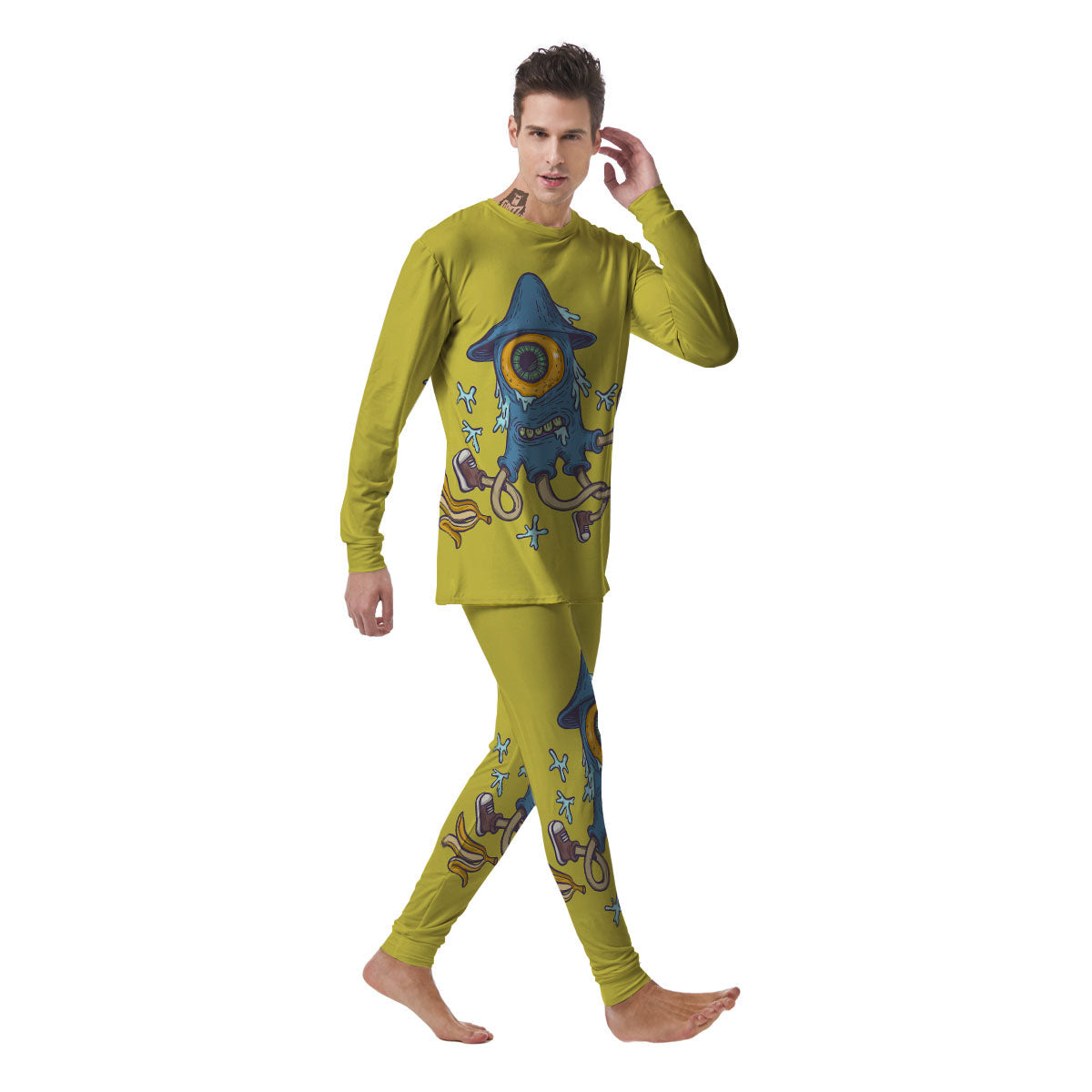 Monster Graffiti Characters Print Men's Pajamas-grizzshop