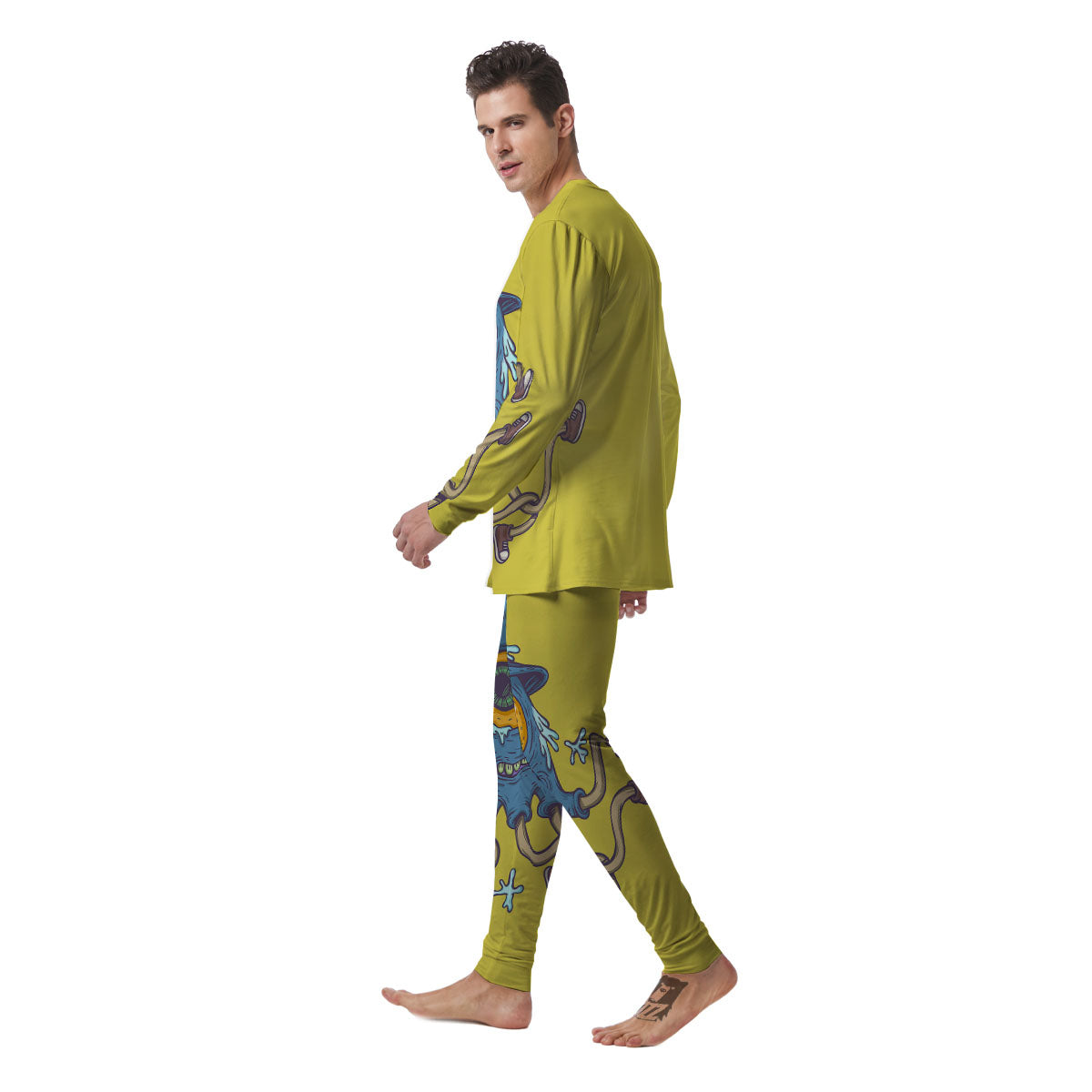 Monster Graffiti Characters Print Men's Pajamas-grizzshop