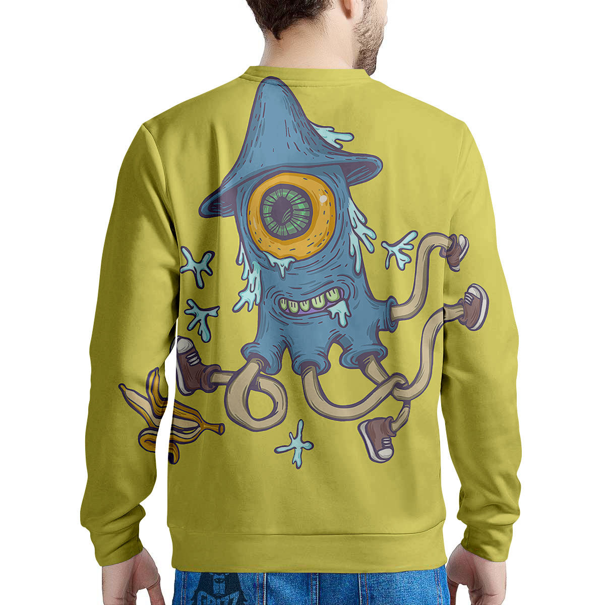 Monster Graffiti Characters Print Men's Sweatshirt-grizzshop