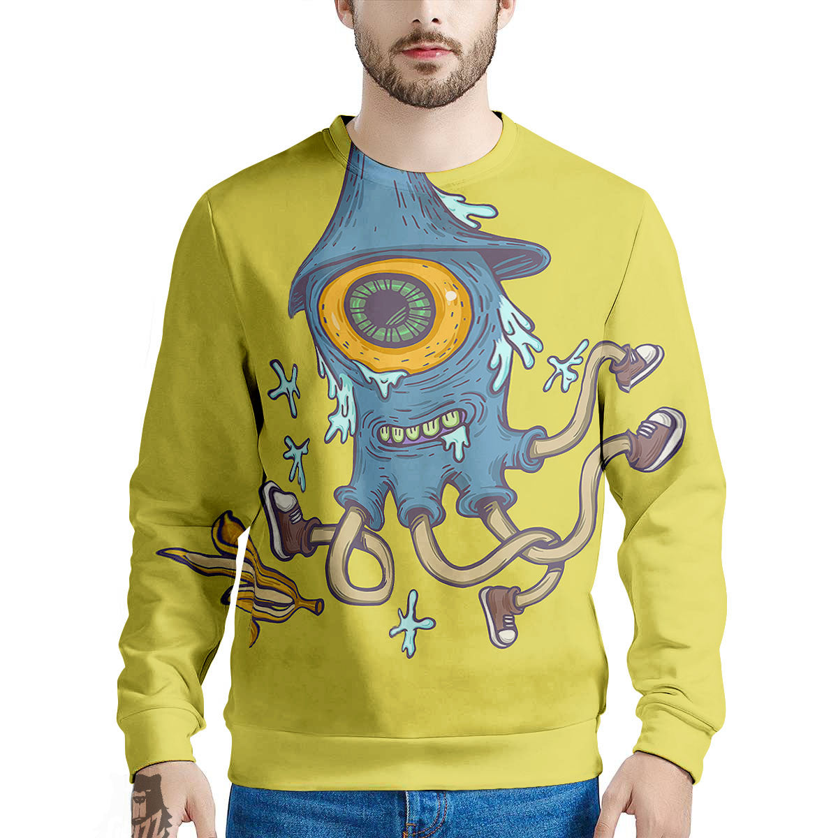 Monster Graffiti Characters Print Men's Sweatshirt-grizzshop