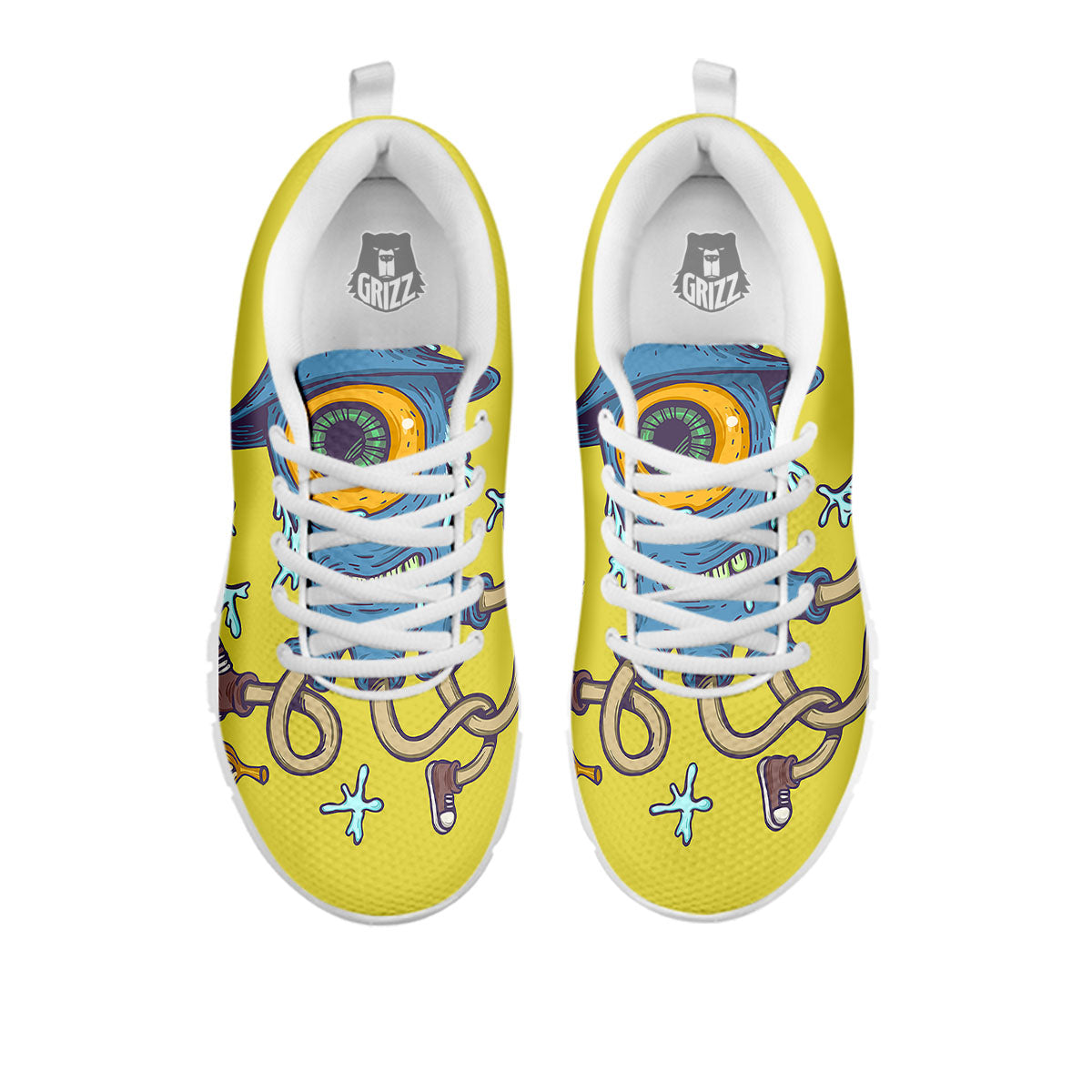 Monster Graffiti Characters Print White Sneaker-grizzshop