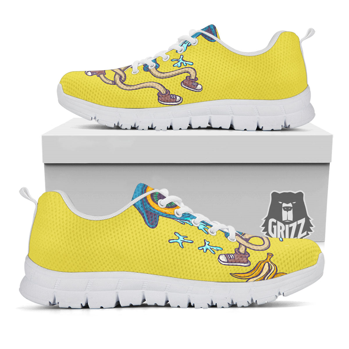 Monster Graffiti Characters Print White Sneaker-grizzshop