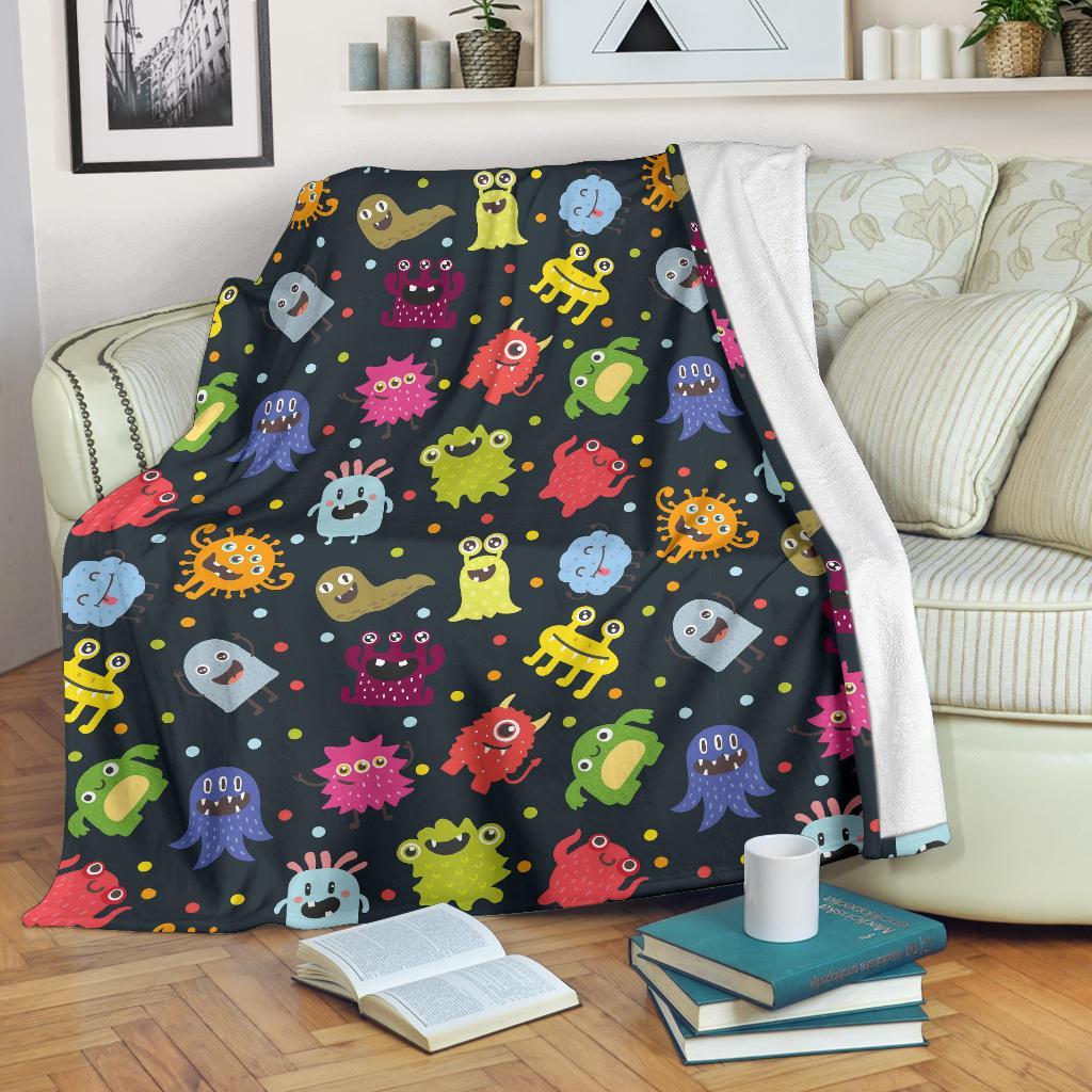 Monster Print Pattern Blanket-grizzshop