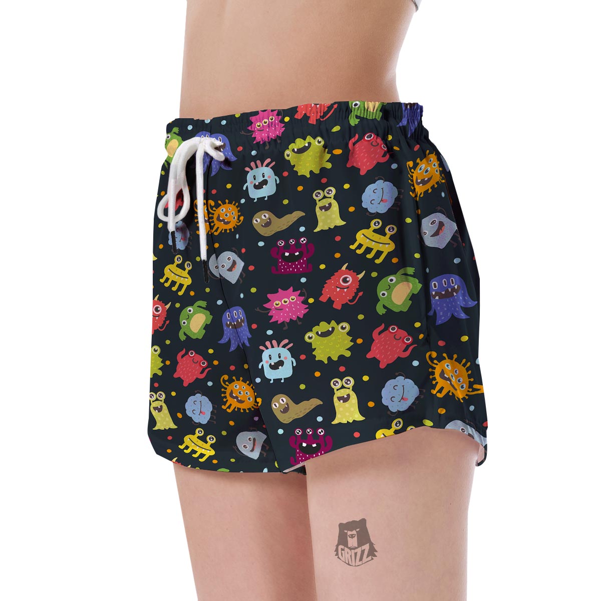 Monster Print Pattern Women's Shorts-grizzshop