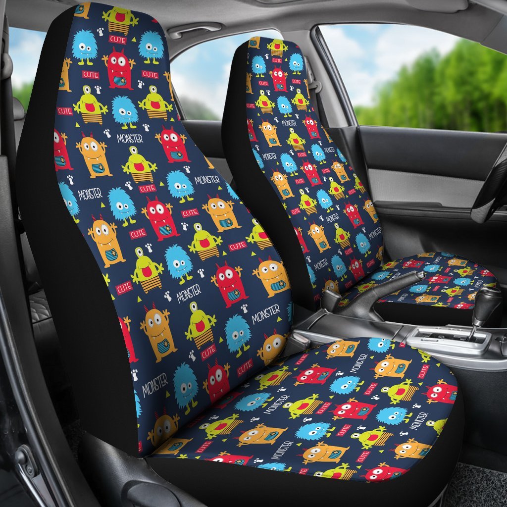 Monster Fluffy Pattern Print Universal Fit Car Seat Cover-grizzshop