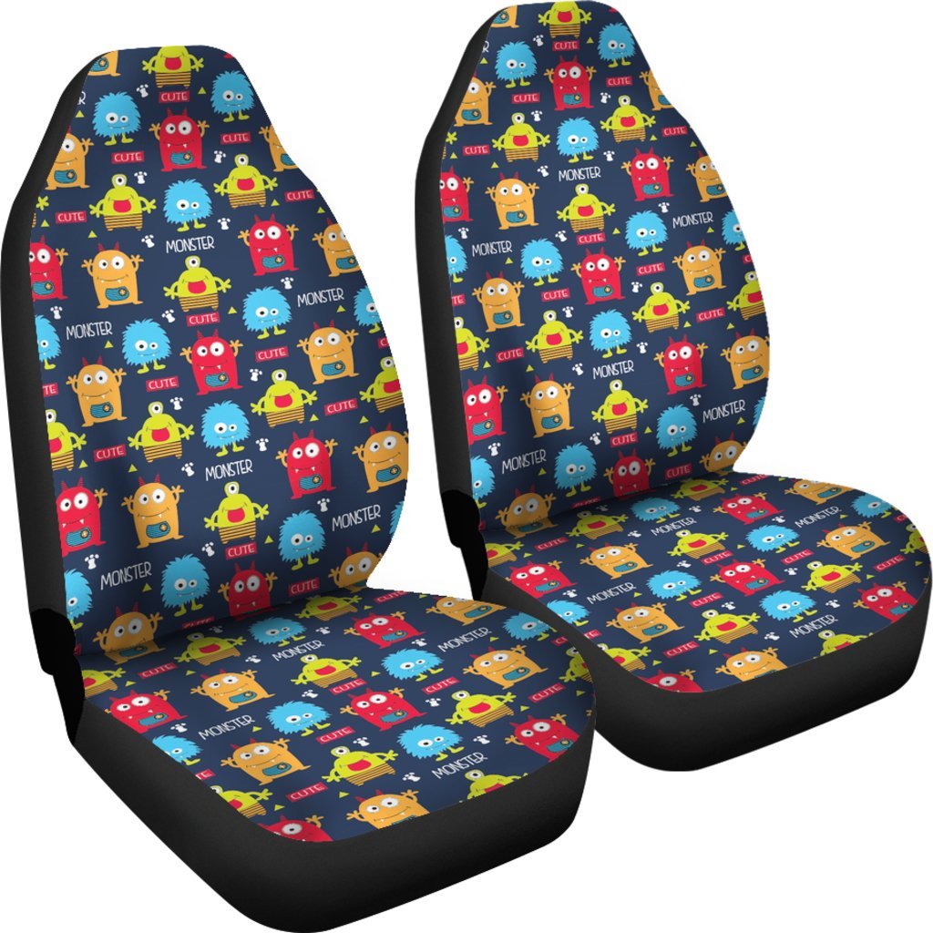 Monster Fluffy Pattern Print Universal Fit Car Seat Cover-grizzshop