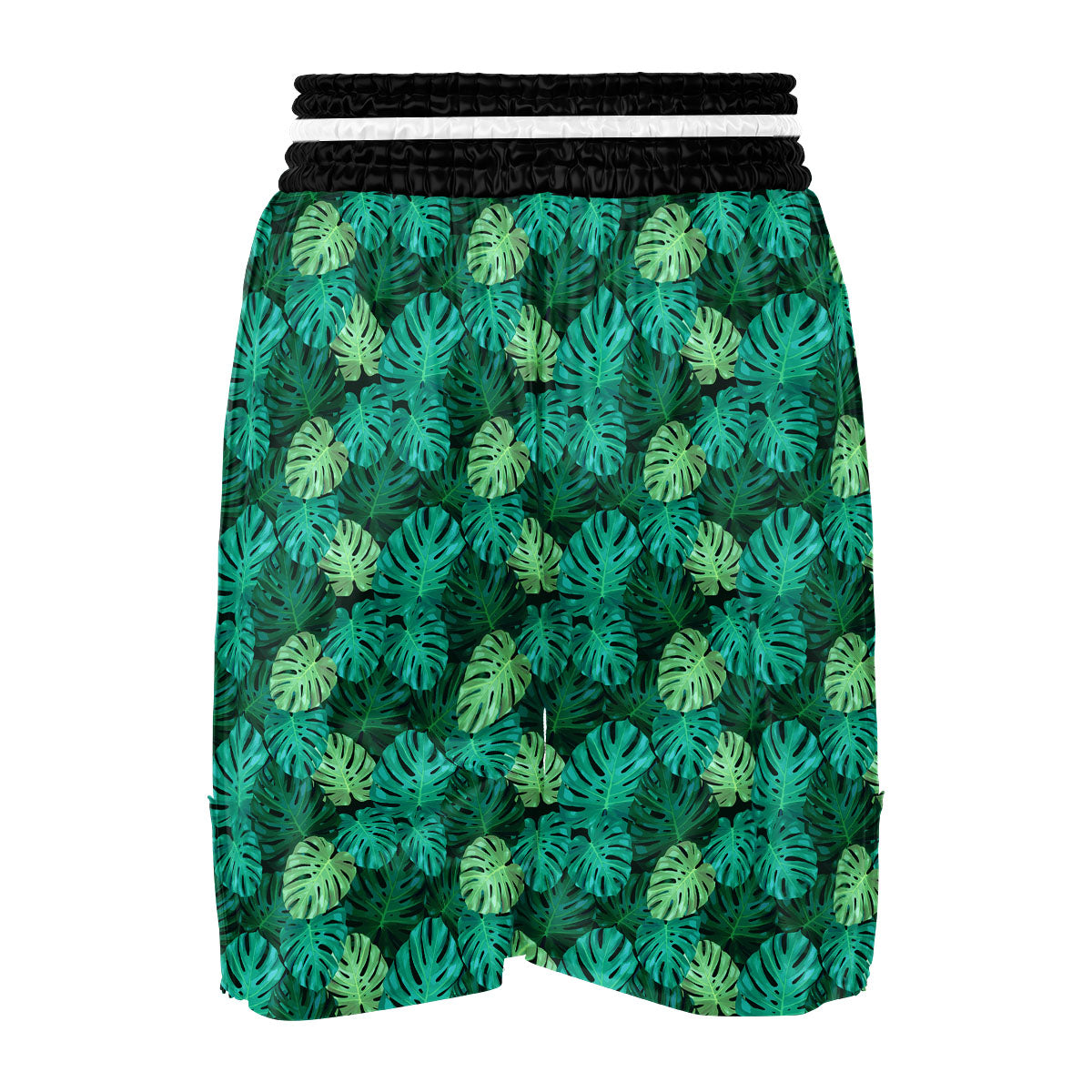 Monstera Leaf Green Print Boxing Shorts-grizzshop