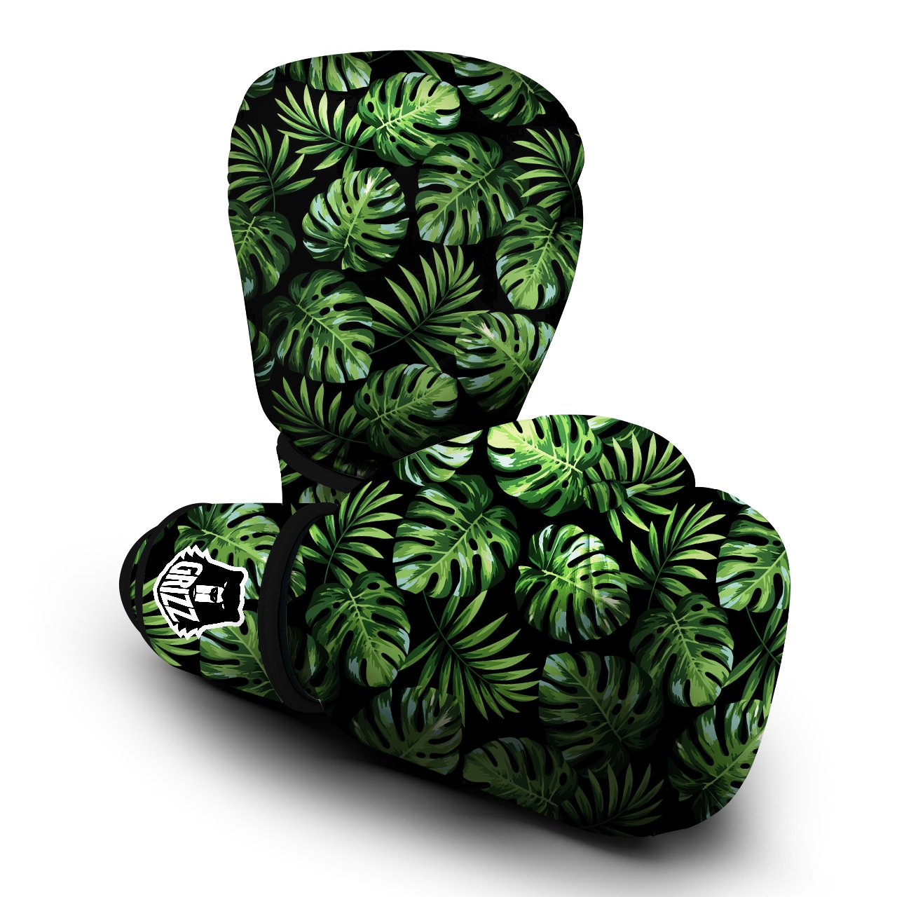 Monstera Leaves Tropical Print Pattern Boxing Gloves-grizzshop