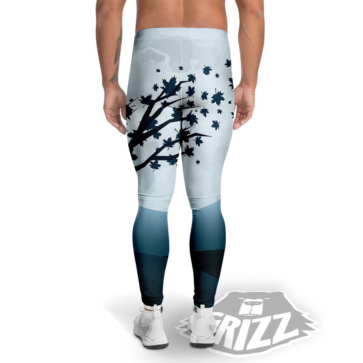 Moon Full Autumn Print Men's Leggings-grizzshop