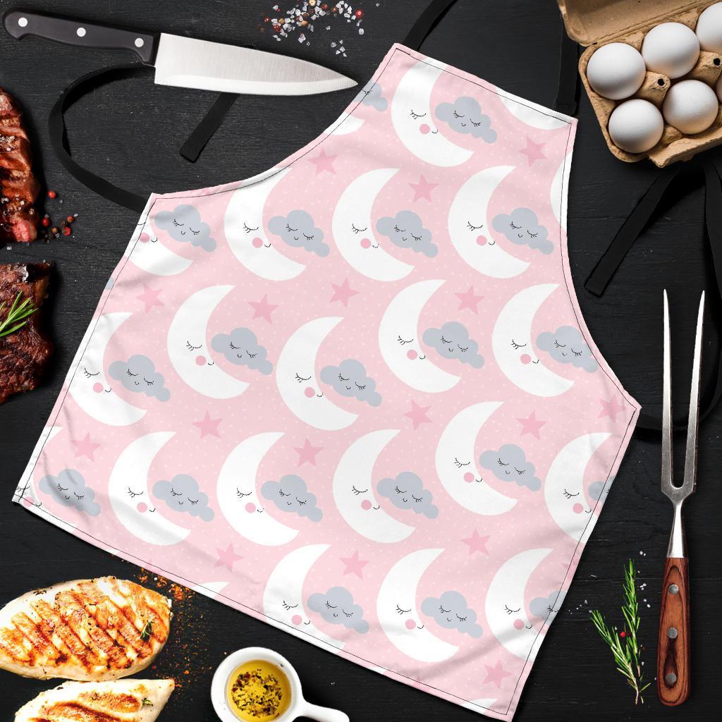 Moon Pattern Print Men's Apron-grizzshop