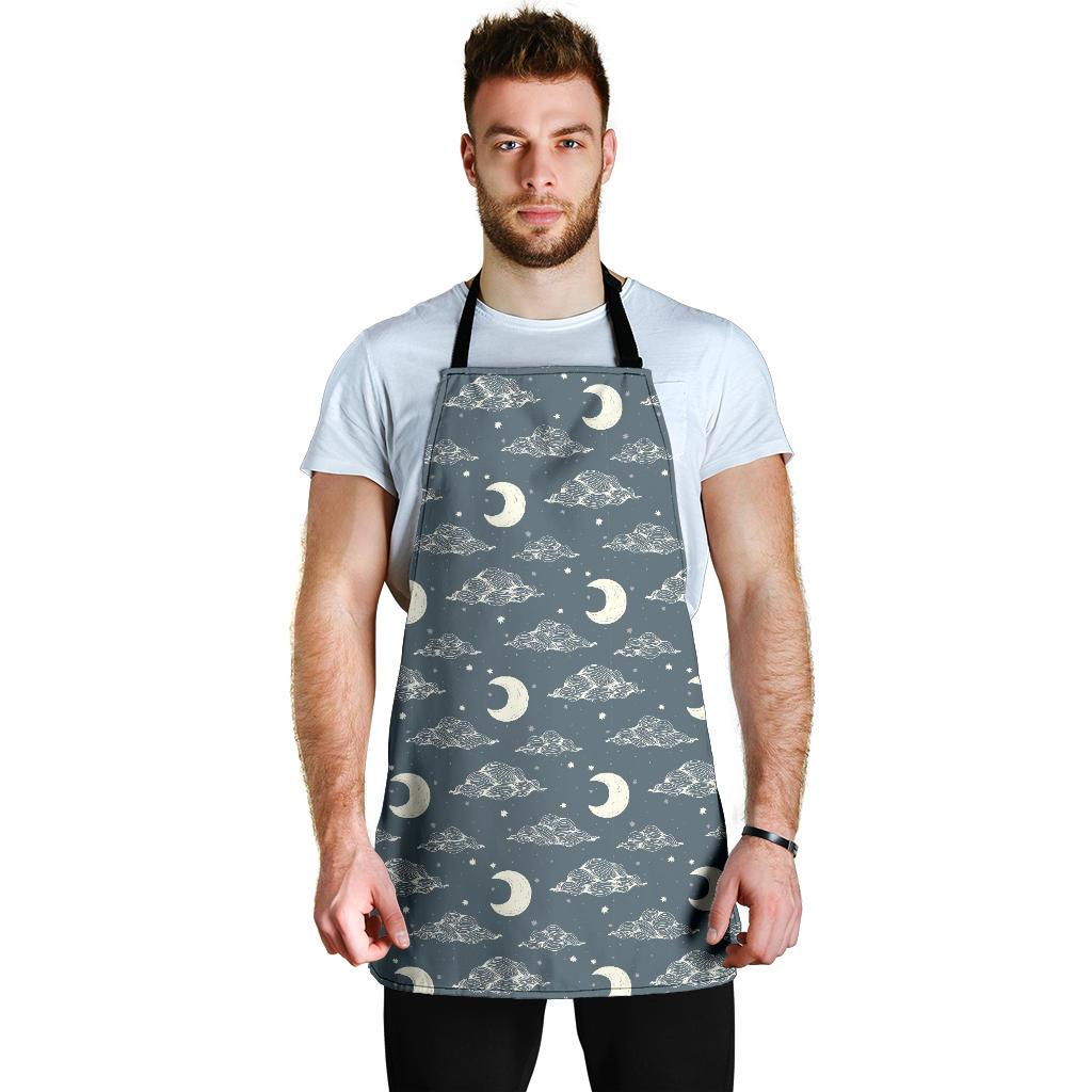 Moon Print Pattern Men's Apron-grizzshop