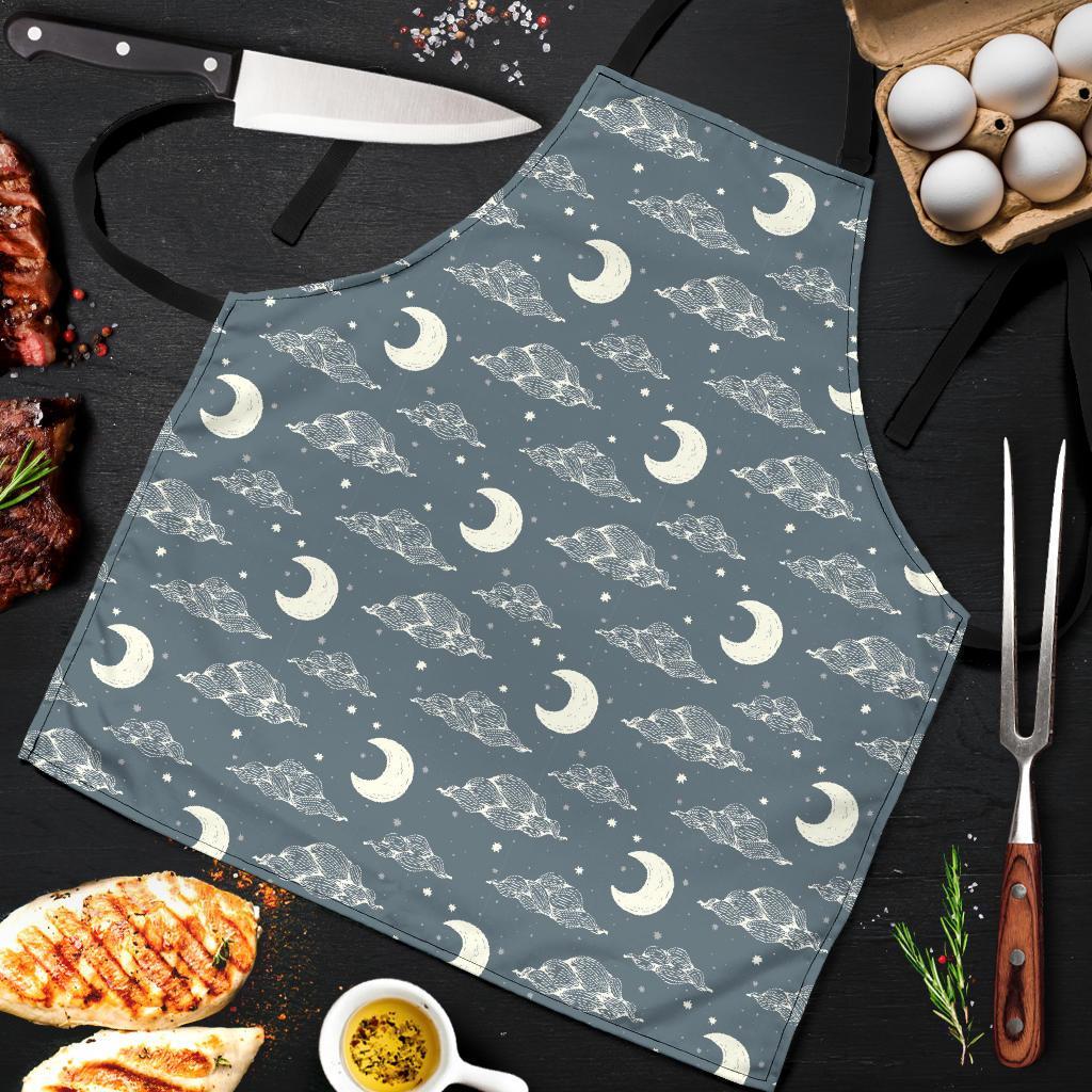 Moon Print Pattern Men's Apron-grizzshop