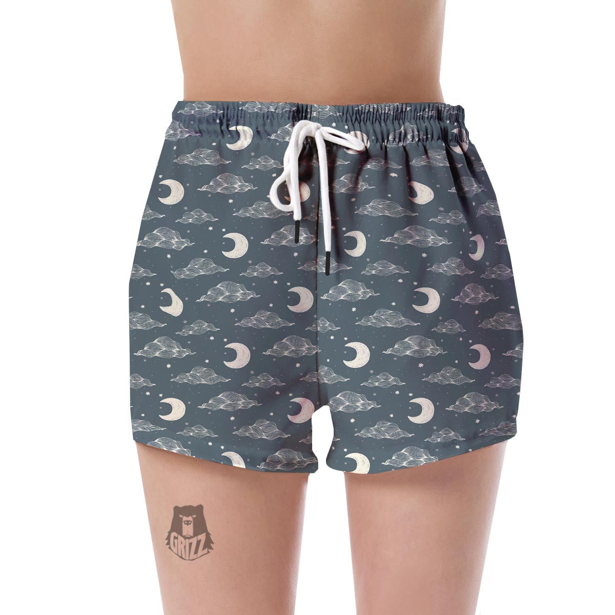 Moon Print Pattern Women's Shorts-grizzshop