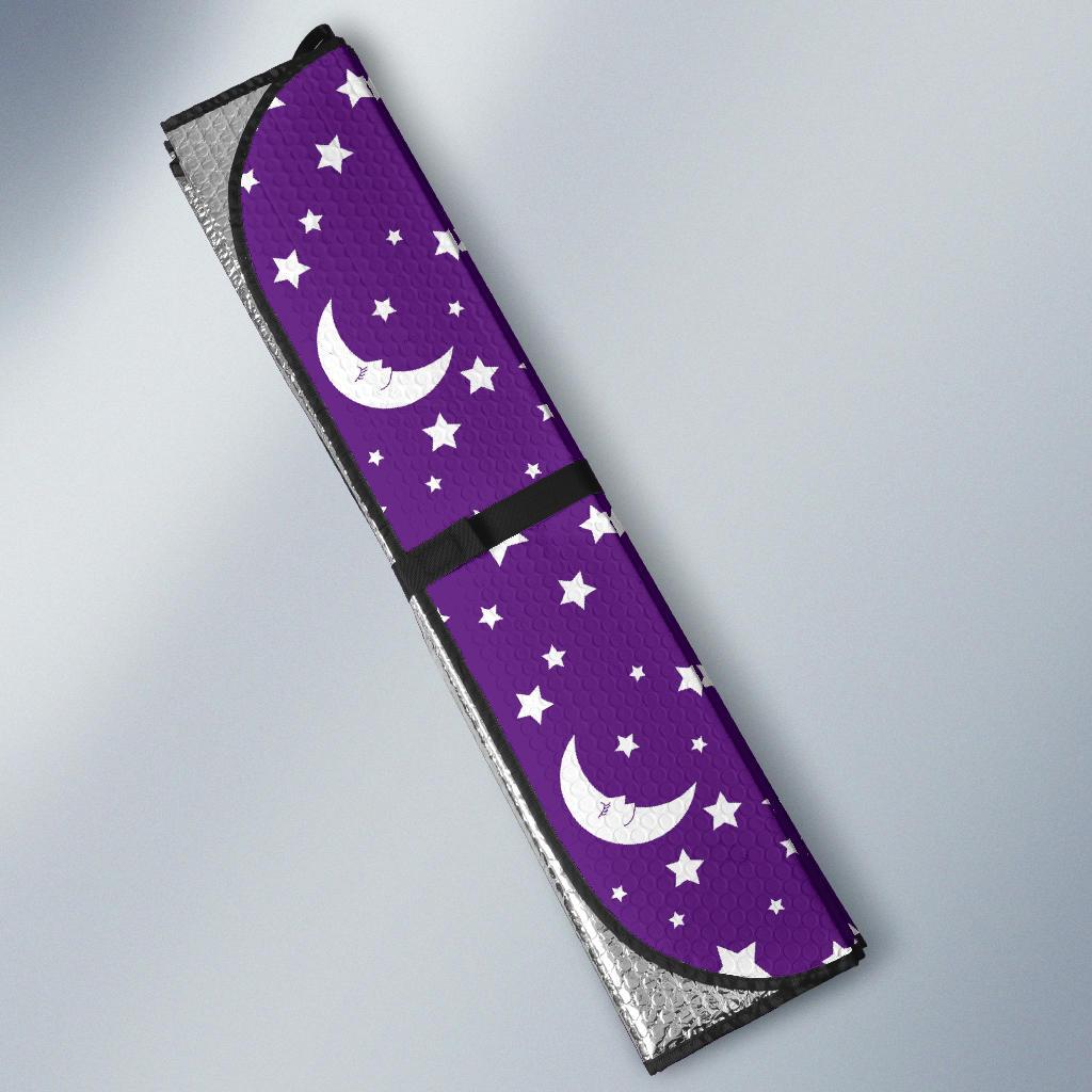 Moon Purple Pattern Print Car Sun Shade-grizzshop