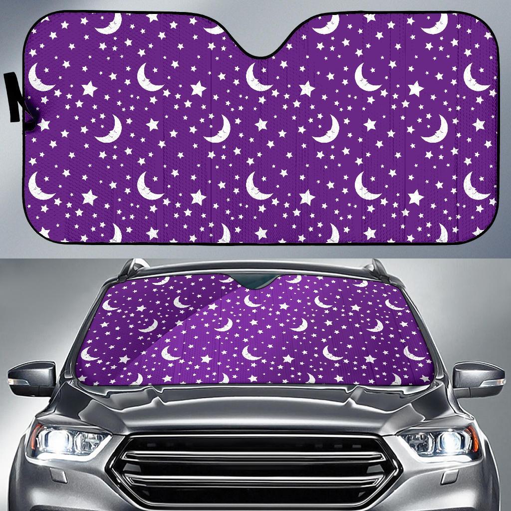 Moon Purple Pattern Print Car Sun Shade-grizzshop