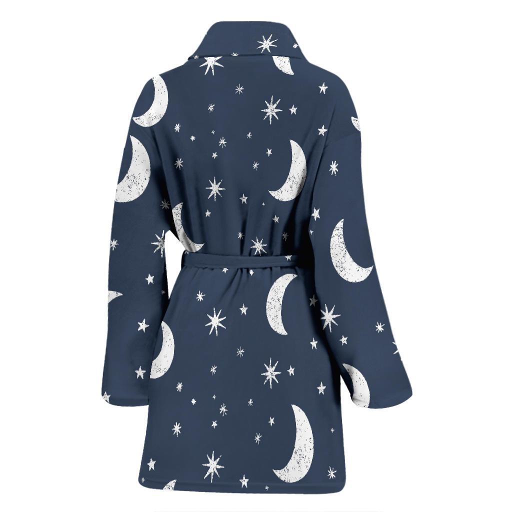 Moon Star Print Pattern Women Long Robe-grizzshop