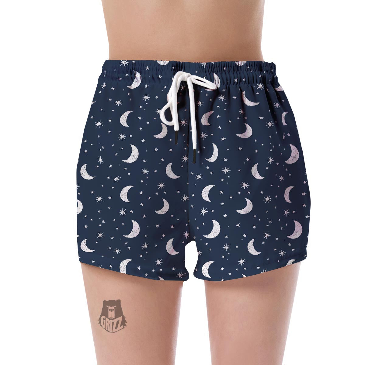 Moon Star Print Pattern Women's Shorts-grizzshop