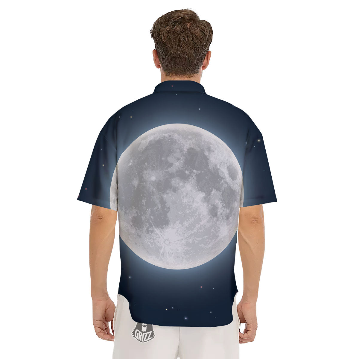 Moonlight And Night Sky Print Men's Short Sleeve Shirts-grizzshop