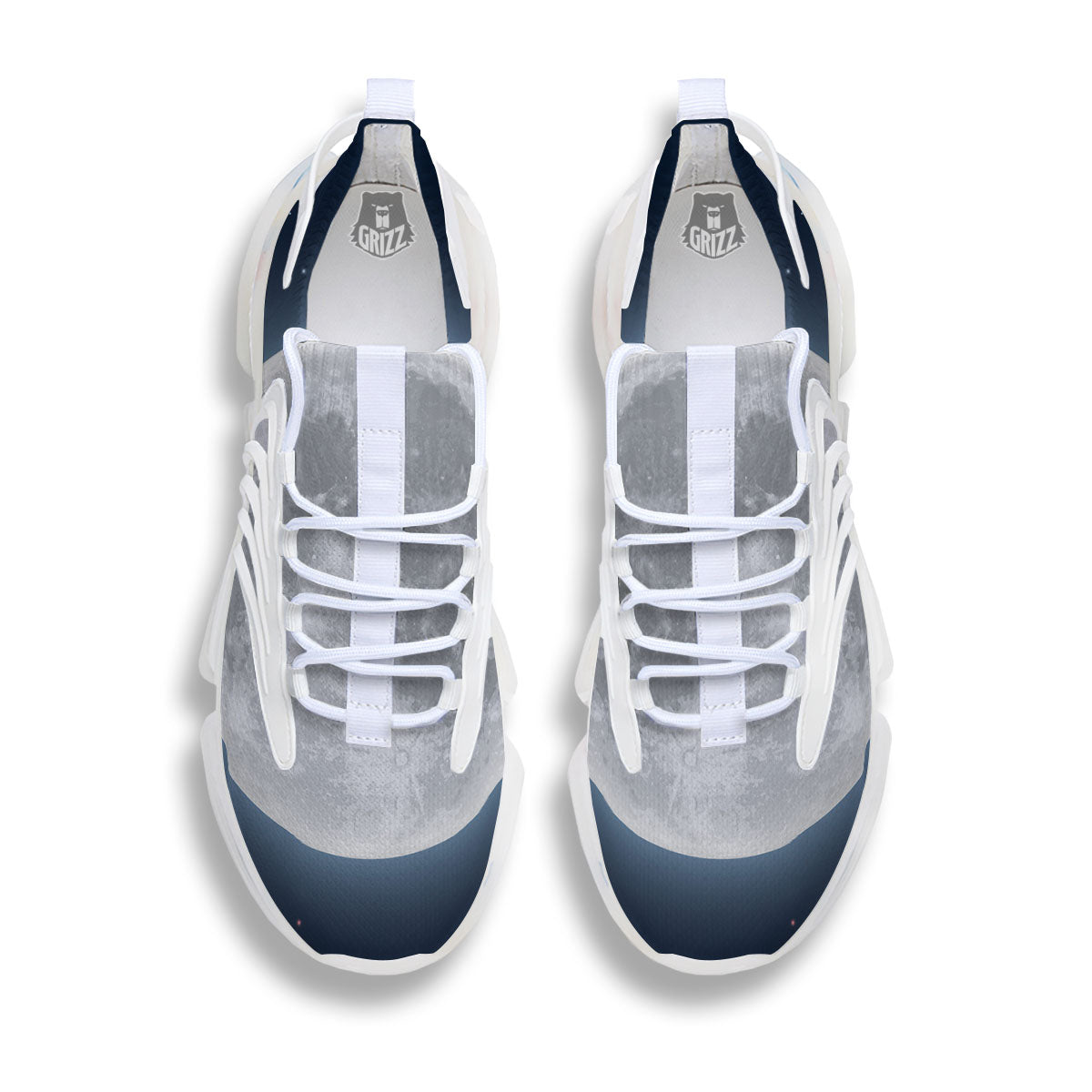 Moonlight And Night Sky Print White Gym Shoes-grizzshop