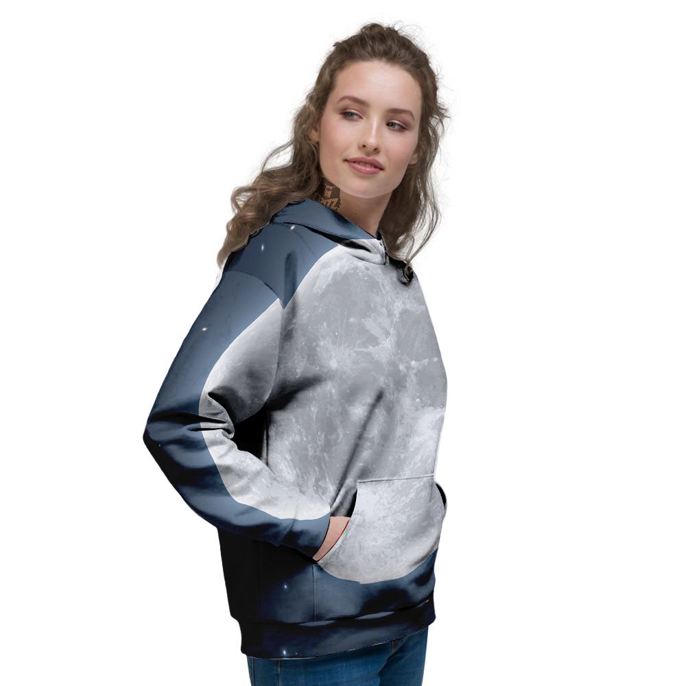 Moonlight And Night Sky Print Women's Hoodie-grizzshop