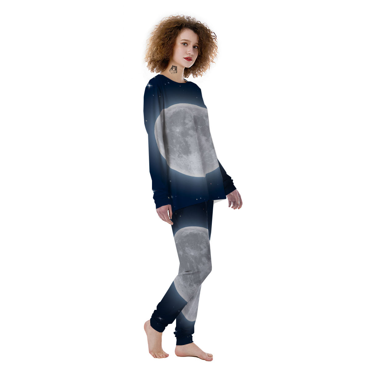 Moonlight And Night Sky Print Women's Pajamas-grizzshop