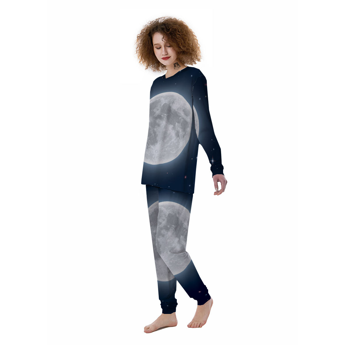Moonlight And Night Sky Print Women's Pajamas-grizzshop